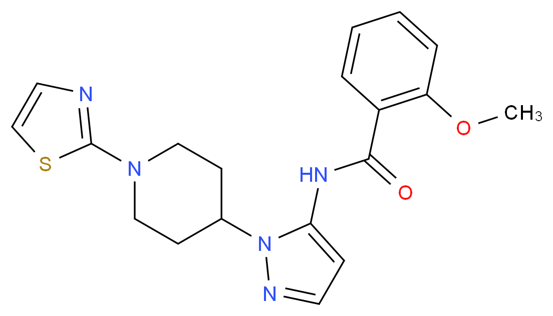 2-methoxy-N-{1-[1-(1,3-thiazol-2-yl)piperidin-4-yl]-1H-pyrazol-5-yl}benzamide_Molecular_structure_CAS_)