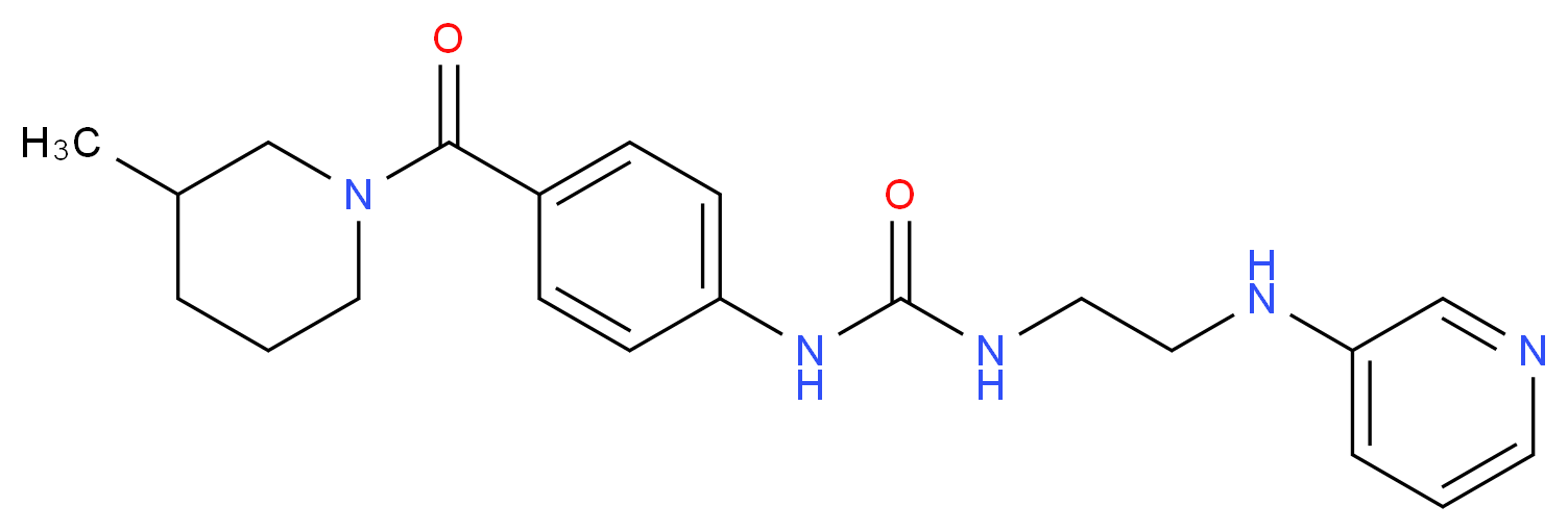N-{4-[(3-methylpiperidin-1-yl)carbonyl]phenyl}-N'-[2-(pyridin-3-ylamino)ethyl]urea_Molecular_structure_CAS_)