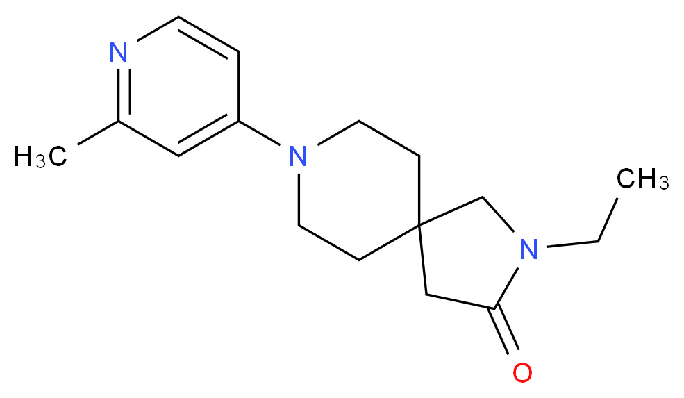 2-ethyl-8-(2-methyl-4-pyridinyl)-2,8-diazaspiro[4.5]decan-3-one_Molecular_structure_CAS_)