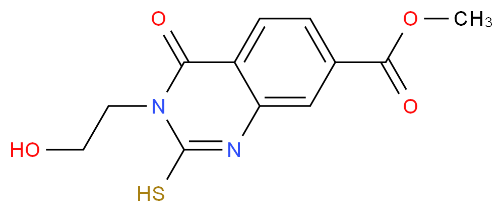 methyl 3-(2-hydroxyethyl)-2-mercapto-4-oxo-3,4-dihydroquinazoline-7-carboxylate_Molecular_structure_CAS_)