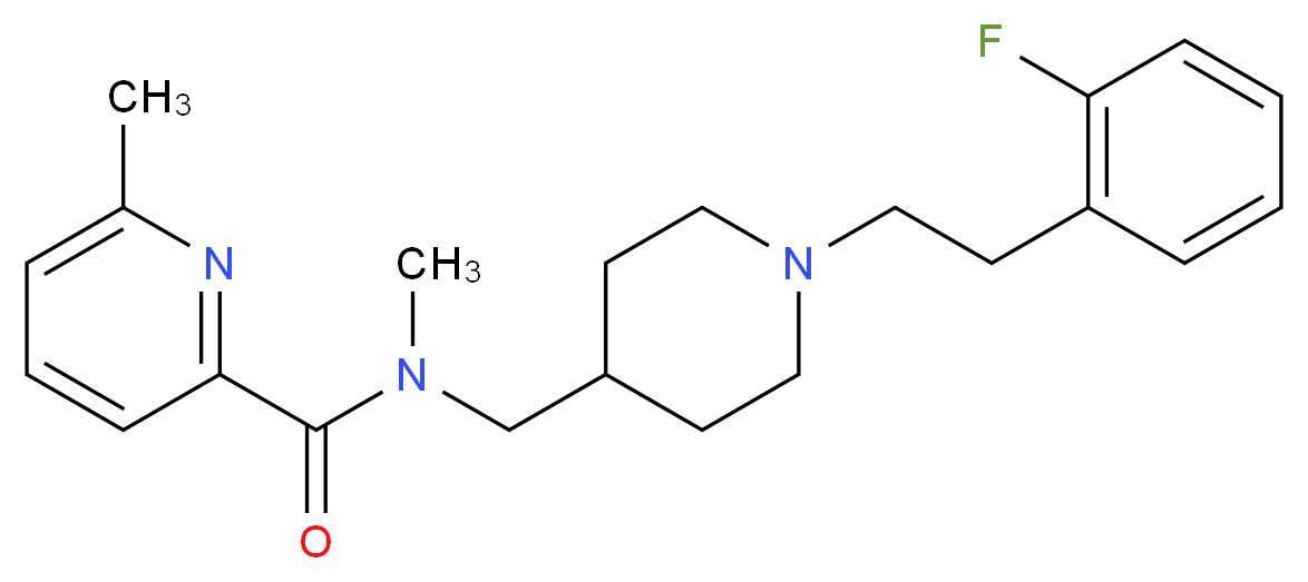 N-({1-[2-(2-fluorophenyl)ethyl]-4-piperidinyl}methyl)-N,6-dimethyl-2-pyridinecarboxamide_Molecular_structure_CAS_)