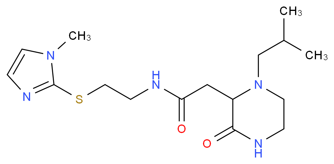 2-(1-isobutyl-3-oxo-2-piperazinyl)-N-{2-[(1-methyl-1H-imidazol-2-yl)thio]ethyl}acetamide_Molecular_structure_CAS_)