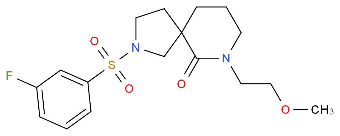 2-[(3-fluorophenyl)sulfonyl]-7-(2-methoxyethyl)-2,7-diazaspiro[4.5]decan-6-one_Molecular_structure_CAS_)