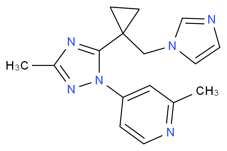 4-{5-[1-(1H-imidazol-1-ylmethyl)cyclopropyl]-3-methyl-1H-1,2,4-triazol-1-yl}-2-methylpyridine_Molecular_structure_CAS_)