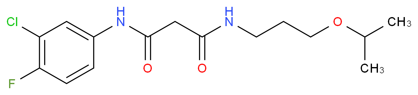 N-(3-chloro-4-fluorophenyl)-N'-(3-isopropoxypropyl)malonamide_Molecular_structure_CAS_)