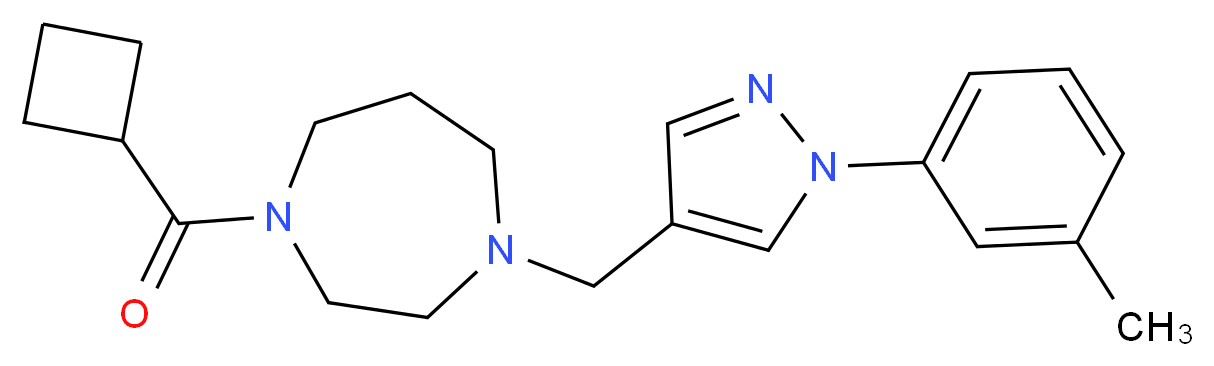 1-(cyclobutylcarbonyl)-4-{[1-(3-methylphenyl)-1H-pyrazol-4-yl]methyl}-1,4-diazepane_Molecular_structure_CAS_)
