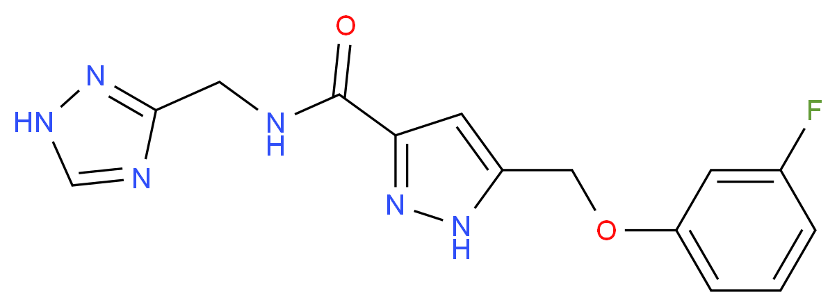 5-[(3-fluorophenoxy)methyl]-N-(1H-1,2,4-triazol-3-ylmethyl)-1H-pyrazole-3-carboxamide_Molecular_structure_CAS_)