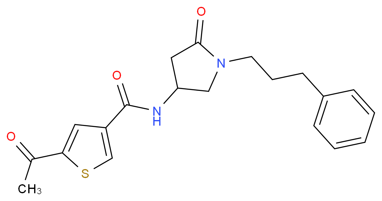 5-acetyl-N-[5-oxo-1-(3-phenylpropyl)-3-pyrrolidinyl]-3-thiophenecarboxamide_Molecular_structure_CAS_)