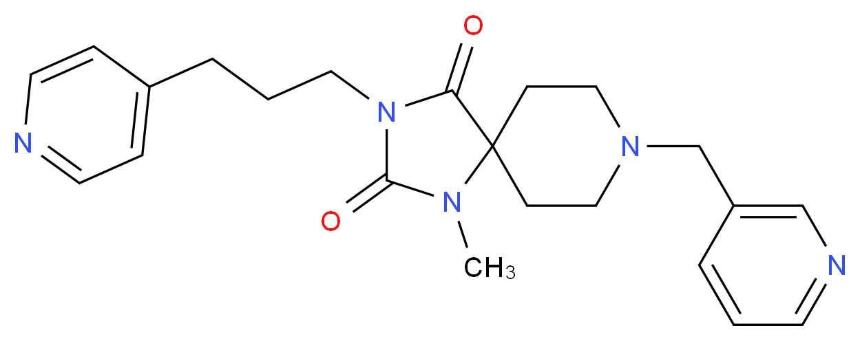 1-methyl-8-(3-pyridinylmethyl)-3-[3-(4-pyridinyl)propyl]-1,3,8-triazaspiro[4.5]decane-2,4-dione_Molecular_structure_CAS_)