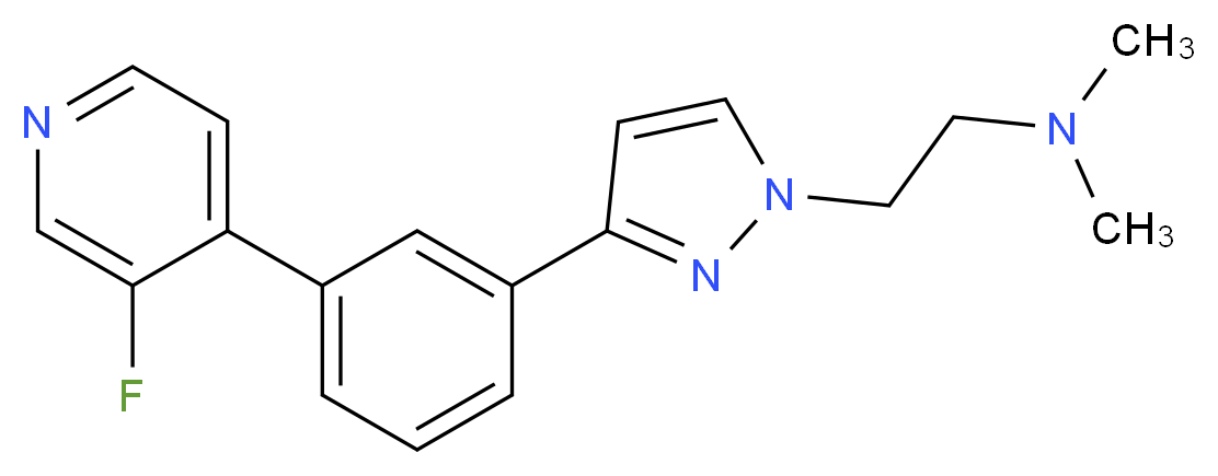(2-{3-[3-(3-fluoro-4-pyridinyl)phenyl]-1H-pyrazol-1-yl}ethyl)dimethylamine_Molecular_structure_CAS_)