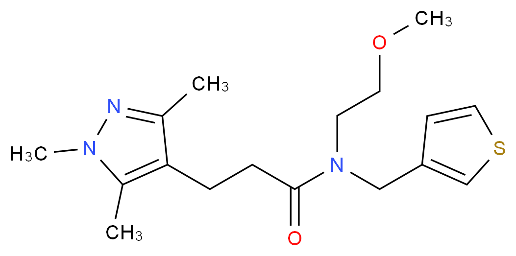 N-(2-methoxyethyl)-N-(3-thienylmethyl)-3-(1,3,5-trimethyl-1H-pyrazol-4-yl)propanamide_Molecular_structure_CAS_)