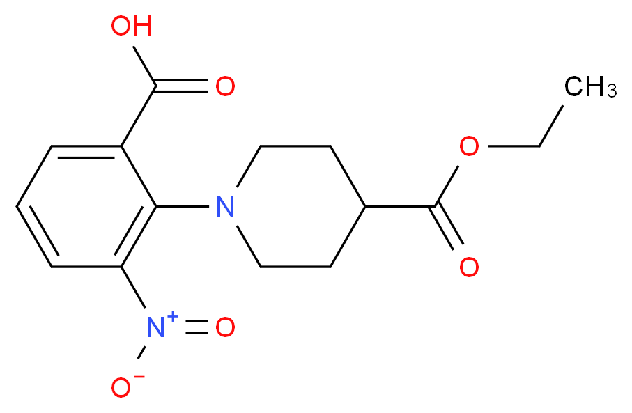 2-[4-(Ethoxycarbonyl)piperidin-1-yl]-3-nitrobenzoic acid_Molecular_structure_CAS_)