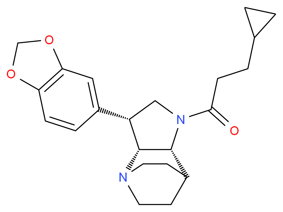 (3R*,3aR*,7aR*)-3-(1,3-benzodioxol-5-yl)-1-(3-cyclopropylpropanoyl)octahydro-4,7-ethanopyrrolo[3,2-b]pyridine_Molecular_structure_CAS_)