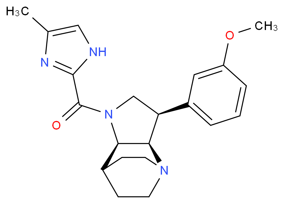 (3R*,3aR*,7aR*)-3-(3-methoxyphenyl)-1-[(4-methyl-1H-imidazol-2-yl)carbonyl]octahydro-4,7-ethanopyrrolo[3,2-b]pyridine_Molecular_structure_CAS_)