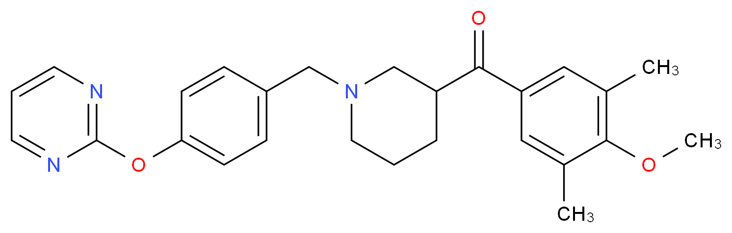 (4-methoxy-3,5-dimethylphenyl){1-[4-(2-pyrimidinyloxy)benzyl]-3-piperidinyl}methanone_Molecular_structure_CAS_)