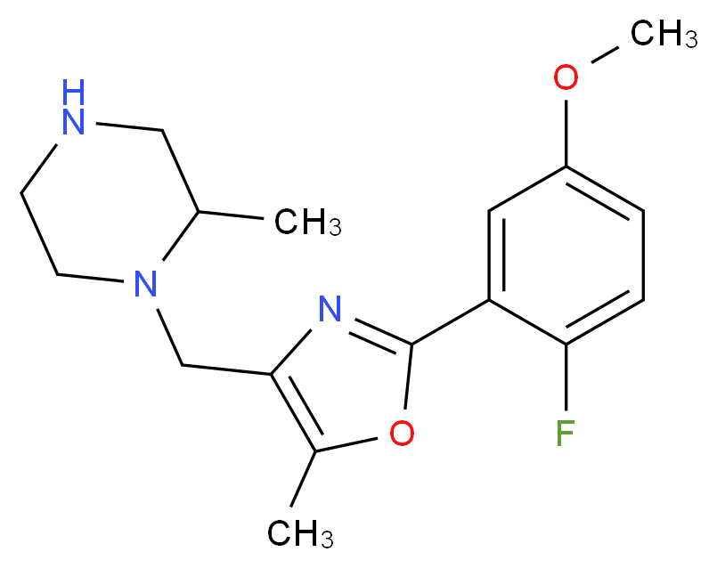 1-{[2-(2-fluoro-5-methoxyphenyl)-5-methyl-1,3-oxazol-4-yl]methyl}-2-methylpiperazine_Molecular_structure_CAS_)