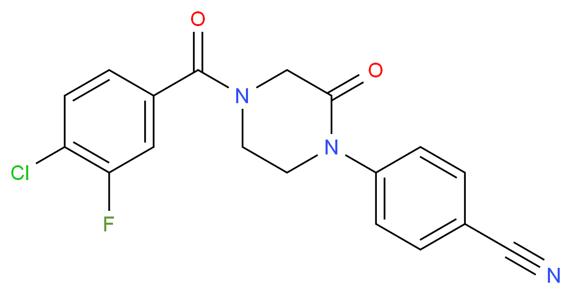 4-[4-(4-chloro-3-fluorobenzoyl)-2-oxo-1-piperazinyl]benzonitrile_Molecular_structure_CAS_)