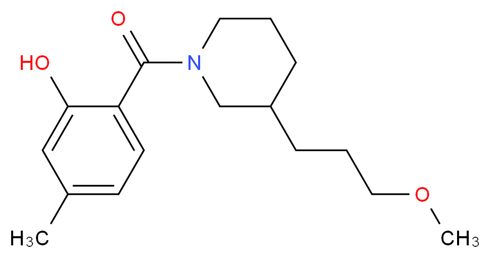 2-{[3-(3-methoxypropyl)-1-piperidinyl]carbonyl}-5-methylphenol_Molecular_structure_CAS_)