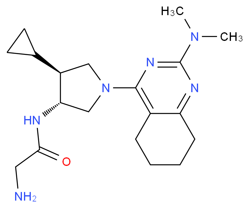 N~1~-{(3R*,4S*)-4-cyclopropyl-1-[2-(dimethylamino)-5,6,7,8-tetrahydro-4-quinazolinyl]-3-pyrrolidinyl}glycinamide_Molecular_structure_CAS_)
