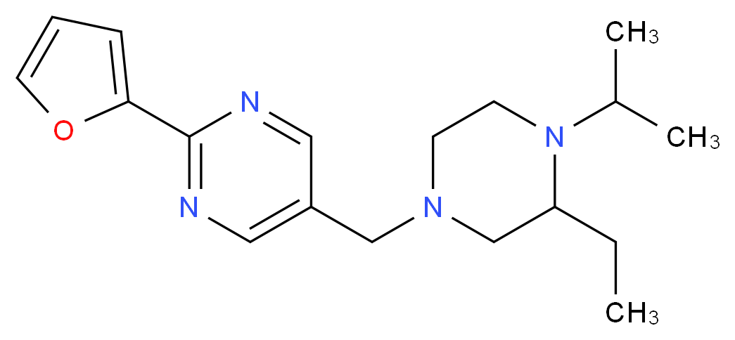 5-[(3-ethyl-4-isopropyl-1-piperazinyl)methyl]-2-(2-furyl)pyrimidine_Molecular_structure_CAS_)