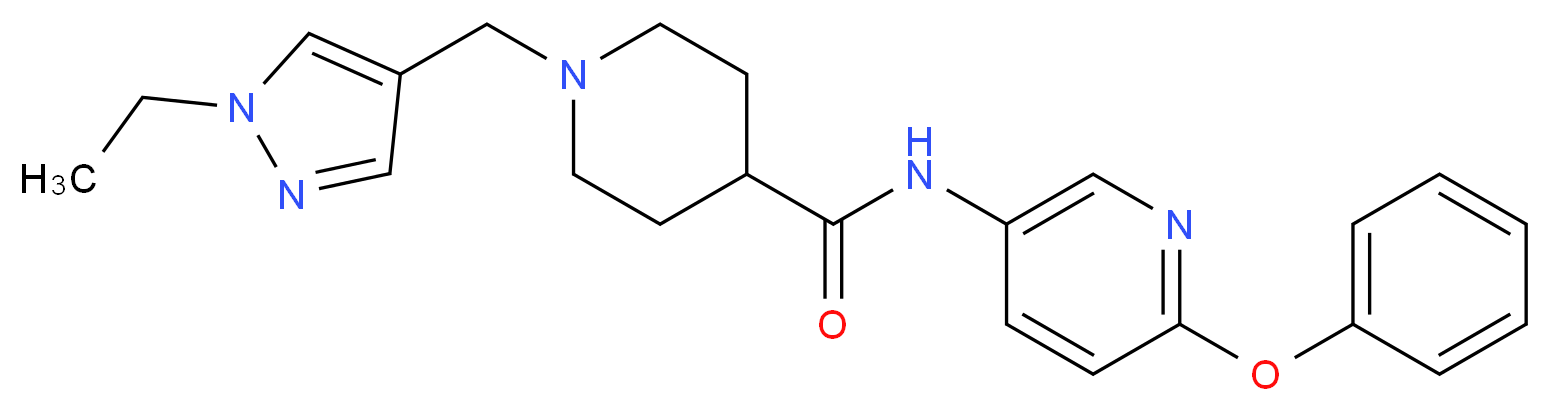 1-[(1-ethyl-1H-pyrazol-4-yl)methyl]-N-(6-phenoxy-3-pyridinyl)-4-piperidinecarboxamide_Molecular_structure_CAS_)