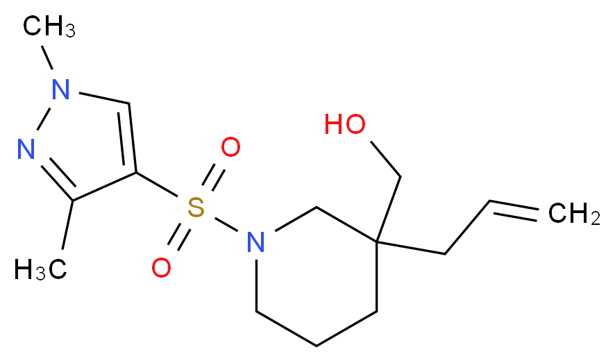 {3-allyl-1-[(1,3-dimethyl-1H-pyrazol-4-yl)sulfonyl]-3-piperidinyl}methanol_Molecular_structure_CAS_)