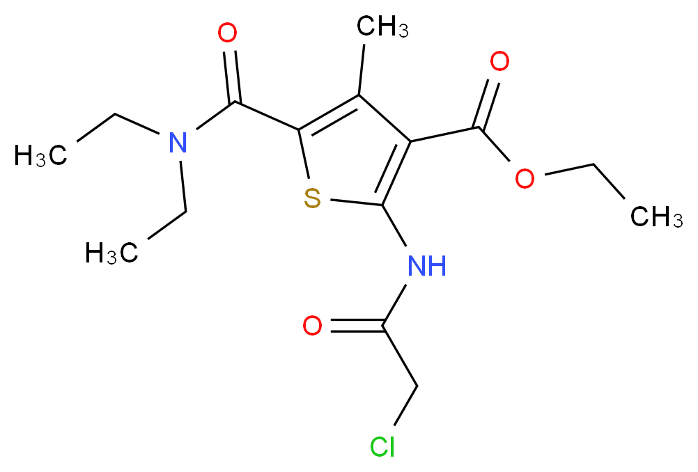 2-(2-Chloro-acetylamino)-5-diethylcarbamoyl-4-methyl-thiophene-3-carboxylic acid ethyl ester_Molecular_structure_CAS_)