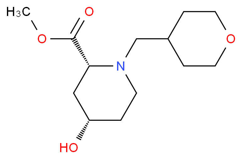 methyl (2R*,4S*)-4-hydroxy-1-(tetrahydro-2H-pyran-4-ylmethyl)piperidine-2-carboxylate_Molecular_structure_CAS_)