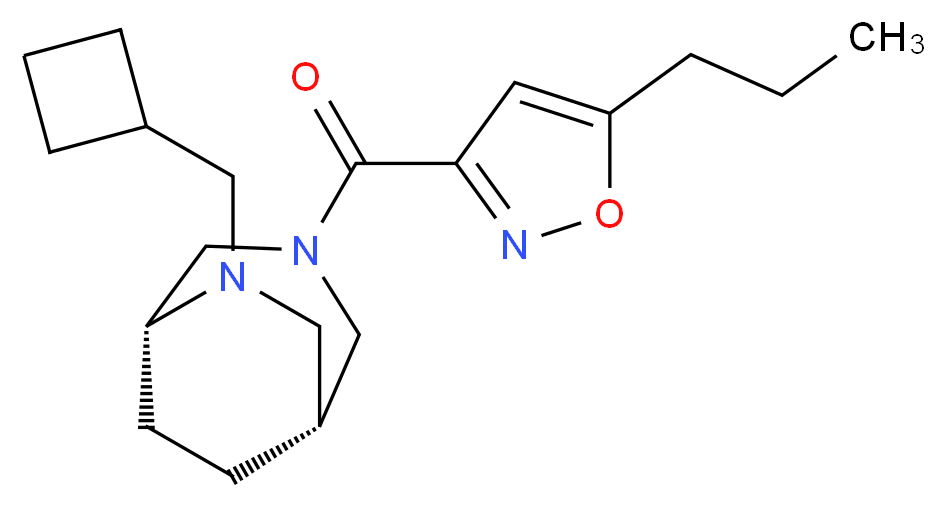 (1R*,5R*)-6-(cyclobutylmethyl)-3-[(5-propyl-3-isoxazolyl)carbonyl]-3,6-diazabicyclo[3.2.2]nonane_Molecular_structure_CAS_)