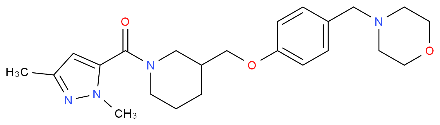 4-[4-({1-[(1,3-dimethyl-1H-pyrazol-5-yl)carbonyl]-3-piperidinyl}methoxy)benzyl]morpholine_Molecular_structure_CAS_)