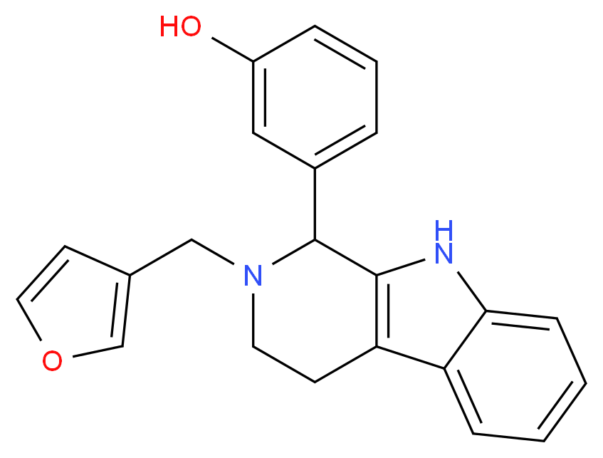 3-[2-(3-furylmethyl)-2,3,4,9-tetrahydro-1H-beta-carbolin-1-yl]phenol_Molecular_structure_CAS_)