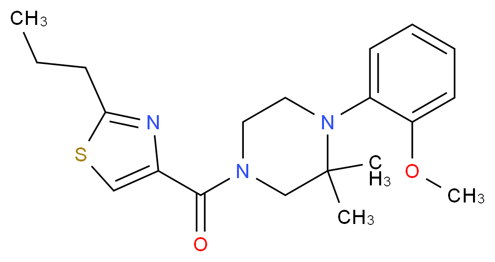 1-(2-methoxyphenyl)-2,2-dimethyl-4-[(2-propyl-1,3-thiazol-4-yl)carbonyl]piperazine_Molecular_structure_CAS_)