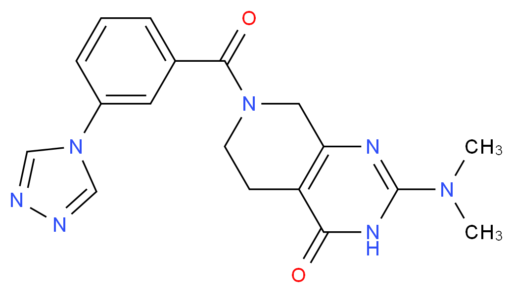 2-(dimethylamino)-7-[3-(4H-1,2,4-triazol-4-yl)benzoyl]-5,6,7,8-tetrahydropyrido[3,4-d]pyrimidin-4(3H)-one_Molecular_structure_CAS_)