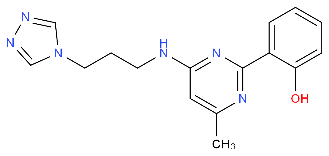 2-(4-methyl-6-{[3-(4H-1,2,4-triazol-4-yl)propyl]amino}pyrimidin-2-yl)phenol_Molecular_structure_CAS_)