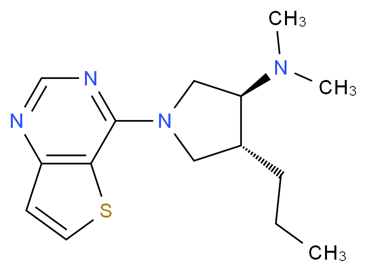 (3S*,4R*)-N,N-dimethyl-4-propyl-1-thieno[3,2-d]pyrimidin-4-yl-3-pyrrolidinamine_Molecular_structure_CAS_)