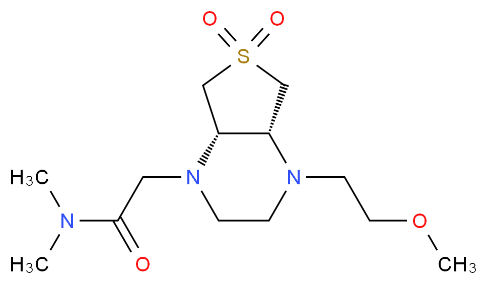 2-[(4aR*,7aS*)-4-(2-methoxyethyl)-6,6-dioxidohexahydrothieno[3,4-b]pyrazin-1(2H)-yl]-N,N-dimethylacetamide_Molecular_structure_CAS_)