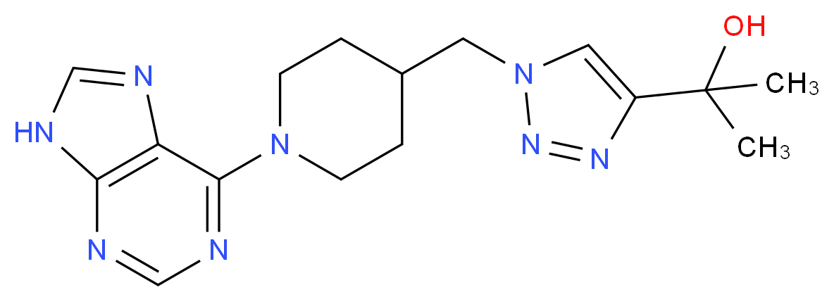2-(1-{[1-(9H-purin-6-yl)piperidin-4-yl]methyl}-1H-1,2,3-triazol-4-yl)propan-2-ol_Molecular_structure_CAS_)