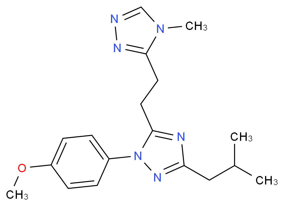3-isobutyl-1-(4-methoxyphenyl)-5-[2-(4-methyl-4H-1,2,4-triazol-3-yl)ethyl]-1H-1,2,4-triazole_Molecular_structure_CAS_)