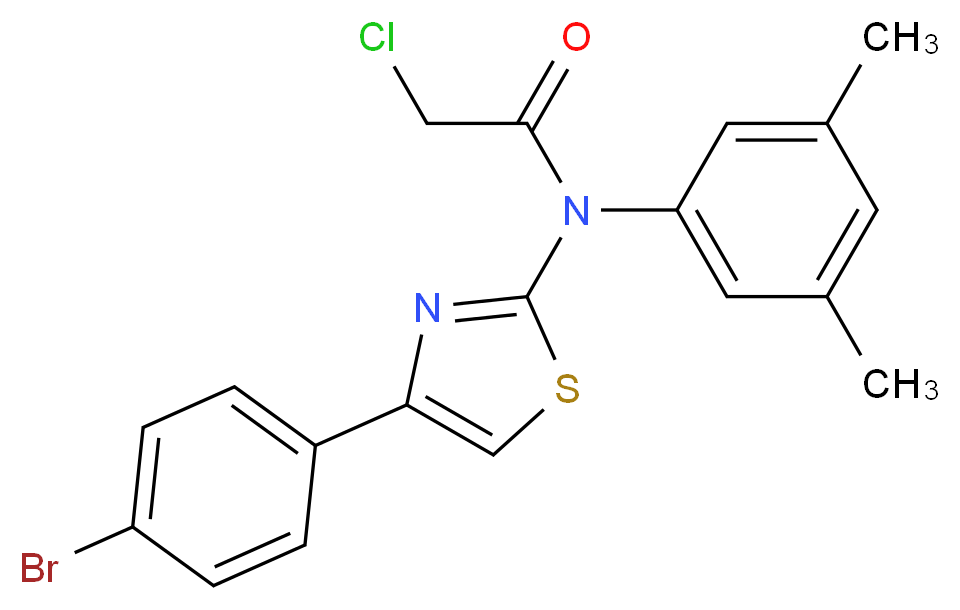 N-[4-(4-bromophenyl)-1,3-thiazol-2-yl]-2-chloro-N-(3,5-dimethylphenyl)acetamide_Molecular_structure_CAS_)
