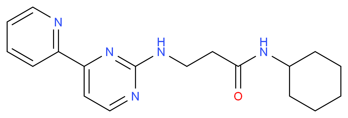N~1~-cyclohexyl-N~3~-[4-(2-pyridinyl)-2-pyrimidinyl]-beta-alaninamide_Molecular_structure_CAS_)