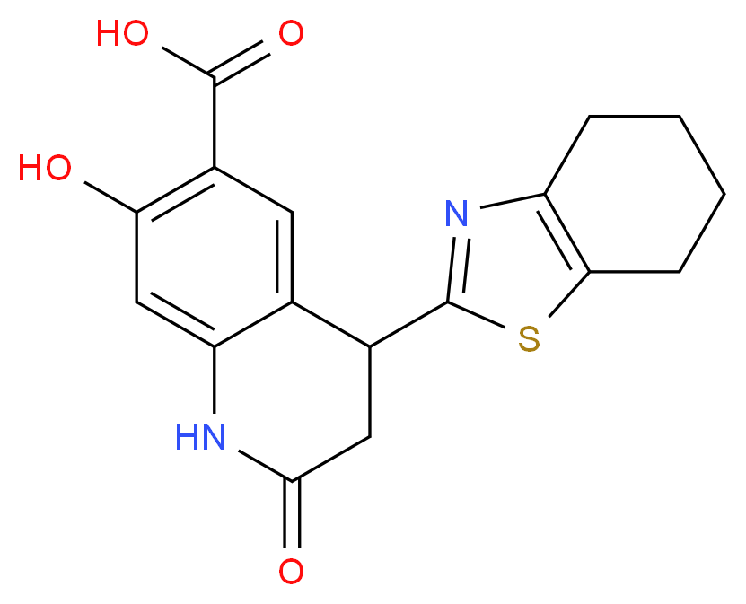 7-hydroxy-2-oxo-4-(4,5,6,7-tetrahydro-1,3-benzothiazol-2-yl)-1,2,3,4-tetrahydroquinoline-6-carboxylic acid_Molecular_structure_CAS_)