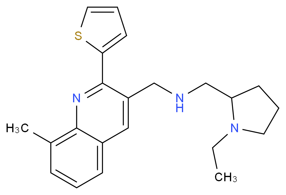 1-(1-ethyl-2-pyrrolidinyl)-N-{[8-methyl-2-(2-thienyl)-3-quinolinyl]methyl}methanamine_Molecular_structure_CAS_)