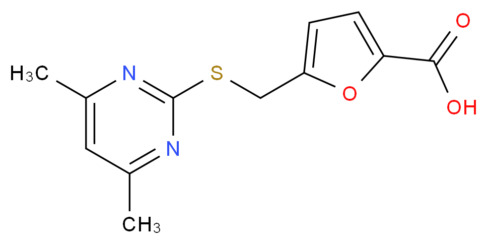 5-{[(4,6-dimethylpyrimidin-2-yl)thio]methyl}-2-furoic acid_Molecular_structure_CAS_438622-94-7)
