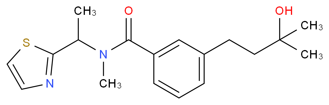 3-(3-hydroxy-3-methylbutyl)-N-methyl-N-[1-(1,3-thiazol-2-yl)ethyl]benzamide_Molecular_structure_CAS_)