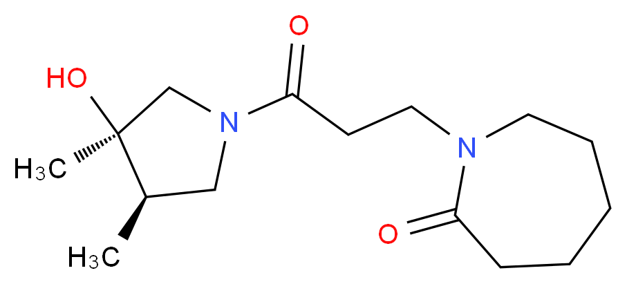 1-{3-[(3R*,4R*)-3-hydroxy-3,4-dimethyl-1-pyrrolidinyl]-3-oxopropyl}-2-azepanone_Molecular_structure_CAS_)
