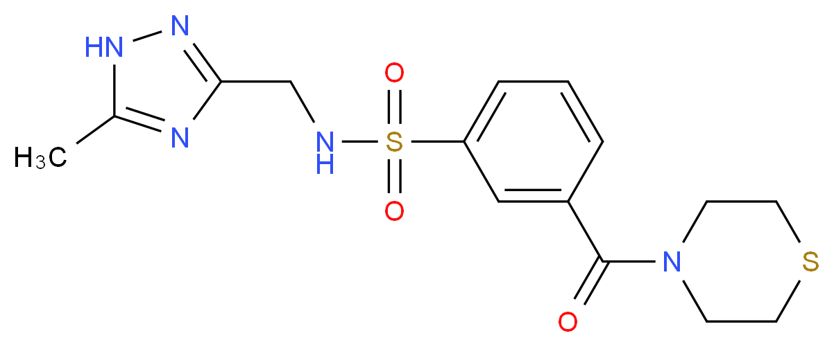 N-[(5-methyl-1H-1,2,4-triazol-3-yl)methyl]-3-(thiomorpholin-4-ylcarbonyl)benzenesulfonamide_Molecular_structure_CAS_)