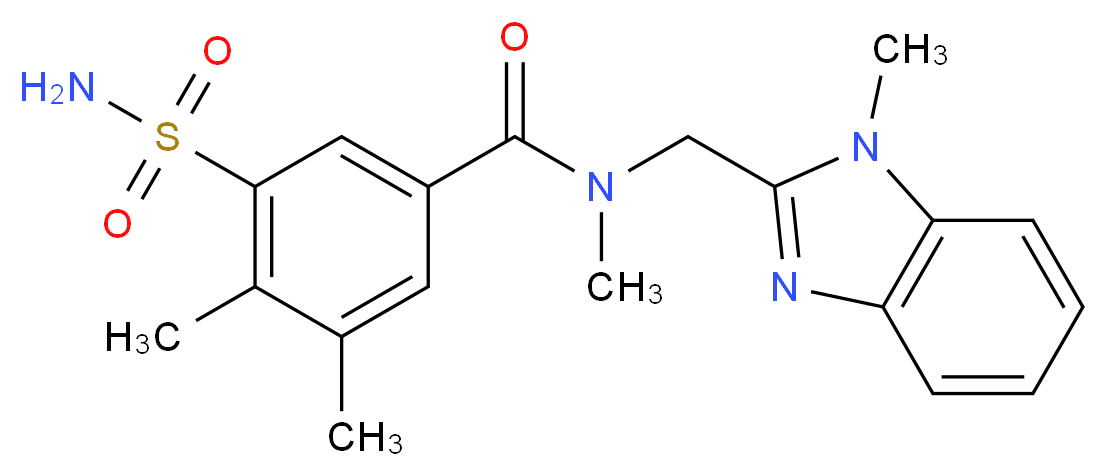 3-(aminosulfonyl)-N,4,5-trimethyl-N-[(1-methyl-1H-benzimidazol-2-yl)methyl]benzamide_Molecular_structure_CAS_)