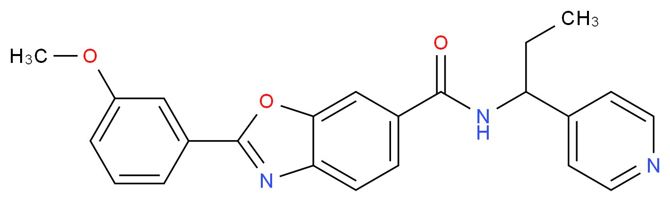 2-(3-methoxyphenyl)-N-[1-(4-pyridinyl)propyl]-1,3-benzoxazole-6-carboxamide_Molecular_structure_CAS_)