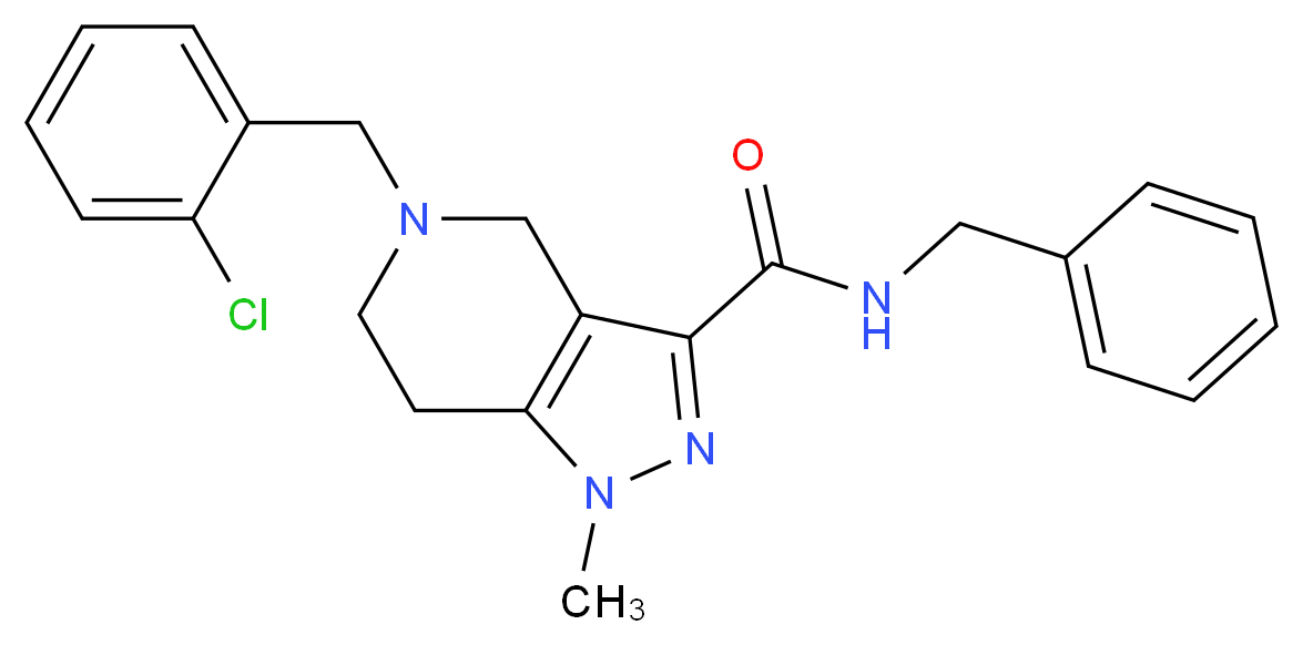 N-benzyl-5-(2-chlorobenzyl)-1-methyl-4,5,6,7-tetrahydro-1H-pyrazolo[4,3-c]pyridine-3-carboxamide_Molecular_structure_CAS_)