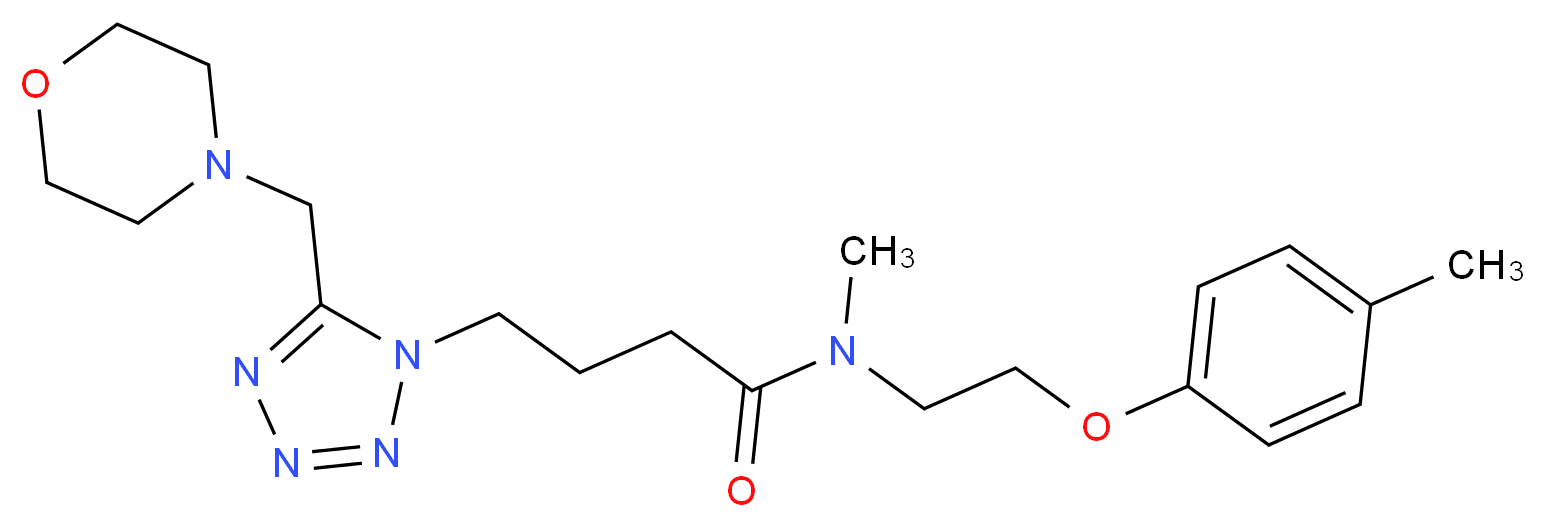 N-methyl-N-[2-(4-methylphenoxy)ethyl]-4-[5-(4-morpholinylmethyl)-1H-tetrazol-1-yl]butanamide_Molecular_structure_CAS_)
